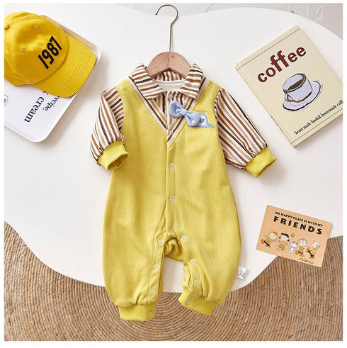 Autumn New Baby Jumpsuit Men's Baby Cotton Outside Clothes Long Sleeve Climbing Clothes Ha Clothes